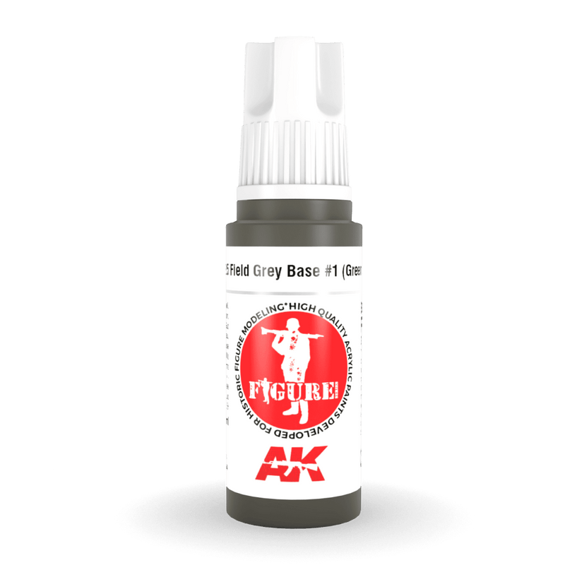 AK Interactive 3rd Gen Acrylic - Field Grey Base #1 (Green uniform) 17ml AK11425