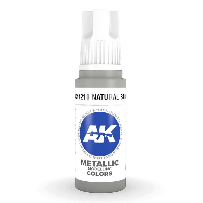 AK Interactive 3rd Gen Acrylic - Natural Steel 17ml AK11210