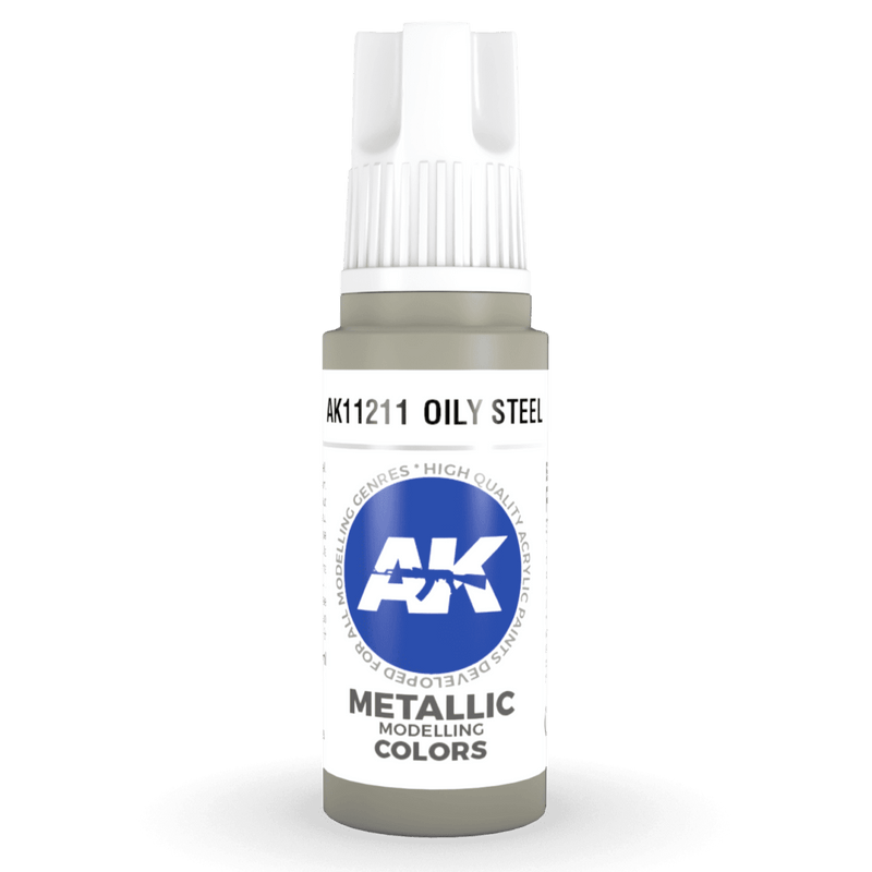 AK Interactive 3rd Gen Acrylic - Oily Steel 17ml (AK11211)