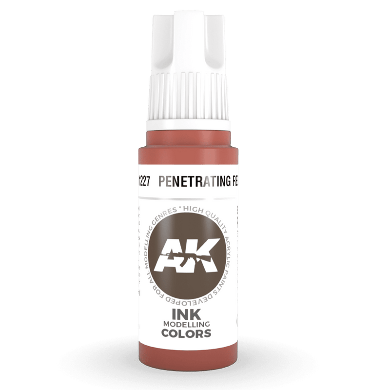 AK Interactive - 3rd Gen Acrylic - Penetrating Red INK 17ml AK11227