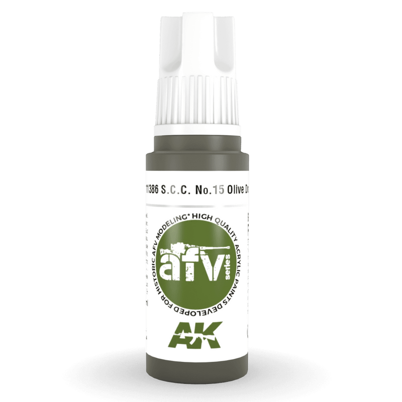 AK Interactive 3rd Gen Acrylic - S.C.C. No.15 Olive Drab 17ml AK11386
