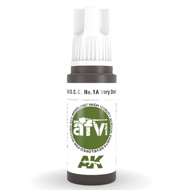 AK Interactive 3rd Gen Acrylic - S.C.C. No.1A Very Dark Brown 17ml AK11384
