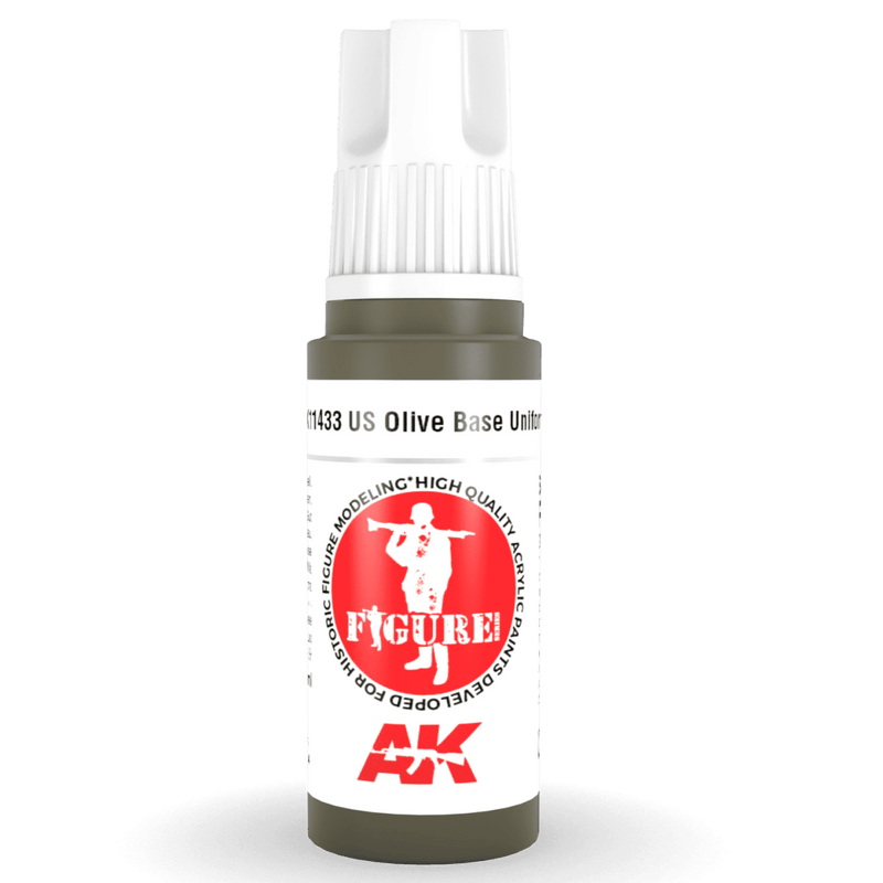 AK Interactive 3rd Gen Acrylic - US Olive Base Uniform 17ml AK11433