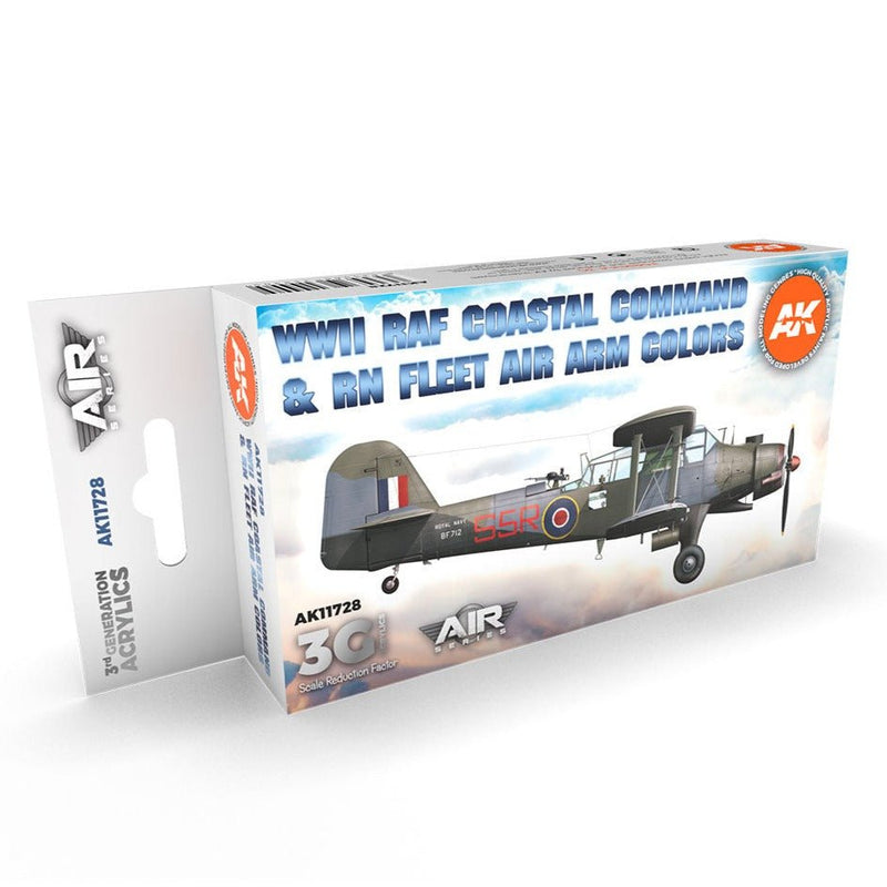 AK Interactive 3rd Gen Aircraft Paint Set - WWII RAF Coastal Command & RN Fleet Air Arm Set