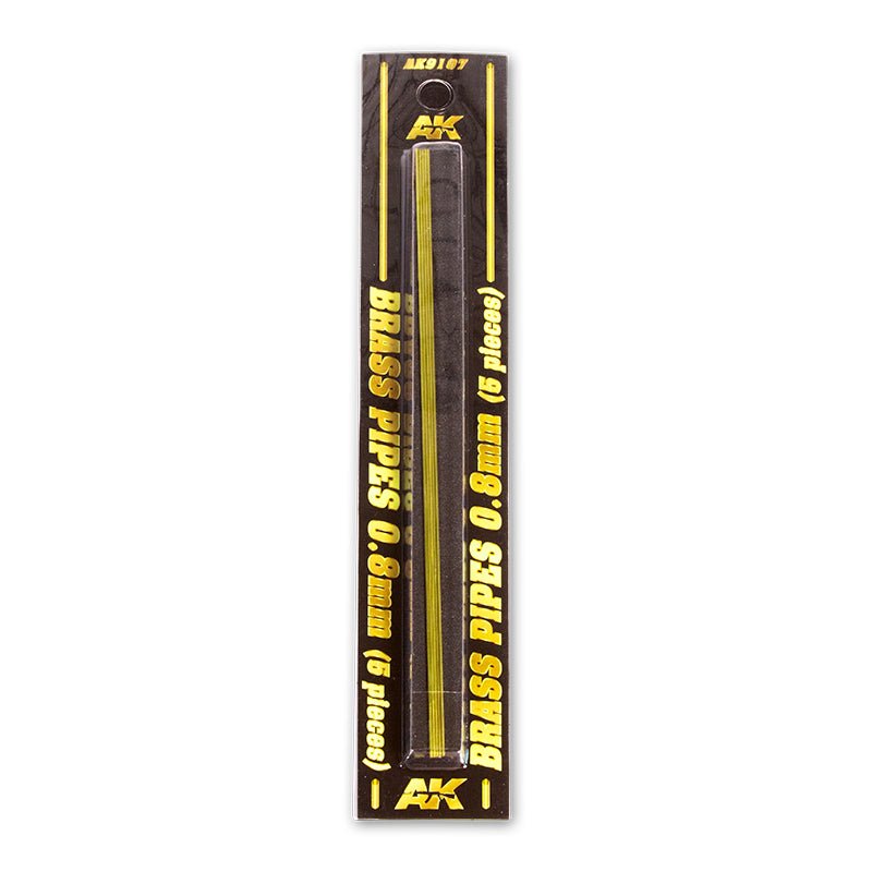 AK Interactive - Brass Pipes 0.8mm, 5 Units AK9107