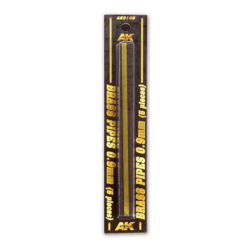AK Interactive - Brass Pipes 0.9mm, 5 Units AK9108