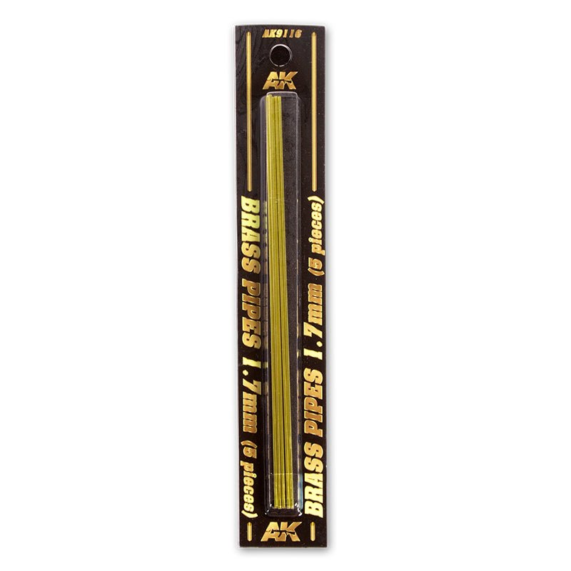 AK Interactive - Brass Pipes 1.7mm, 5 Units AK9116