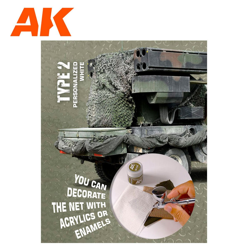 AK Interactive Camouflage Net Type 2 (White) 1/35 Scale