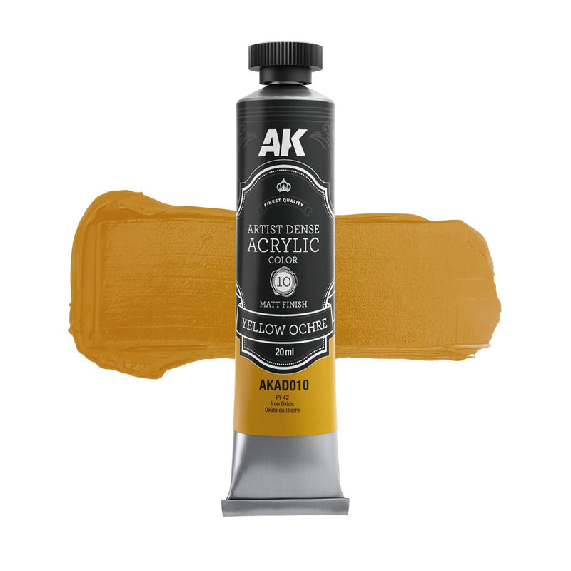 AK Interactive Dense Acrylic Black & White Set (6 tubes 20ml)