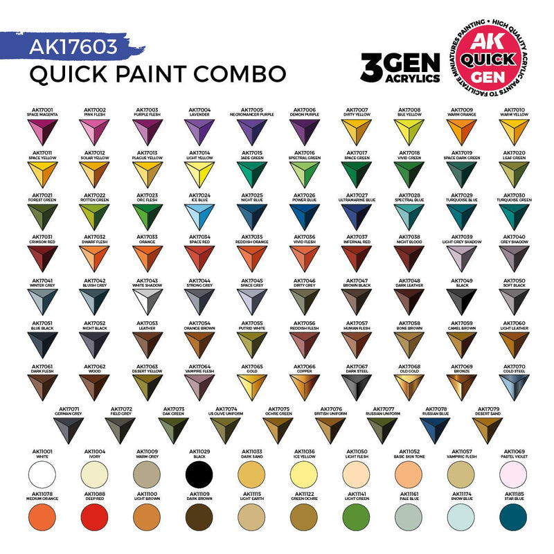 AK Interactive Quick Gen Paint Combo Set 100 Colors AK17603
