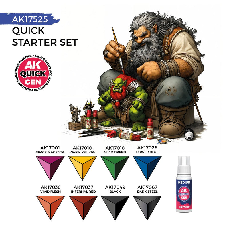 AK Interactive Quick Gen - Quick Starter Set & Brush AK17525