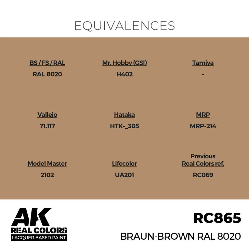 AK Interactive Real Colors - Braun-Brown RAL 8020