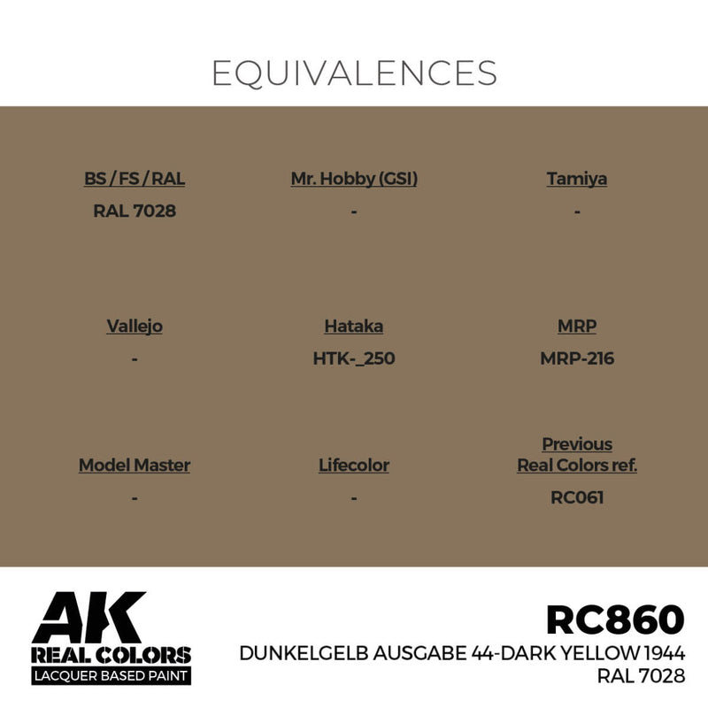 AK Interactive Real Colors - Dunkelgelb Ausgabe 44-Dark Yellow 1944 RAL 7028