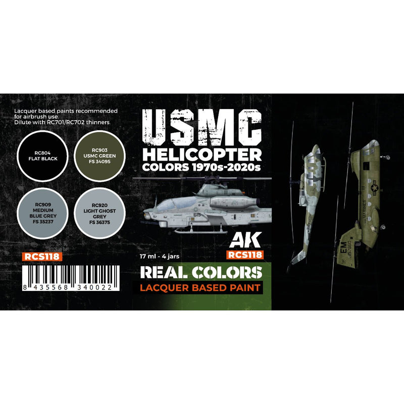 AK Interactive Real Colors - USMC Helicopter 1970s-2020s Set (RCS118)