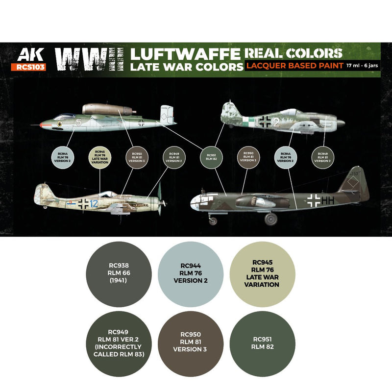AK Interactive Real Colors - WWII Luftwaffe Late War Set (RCS103)
