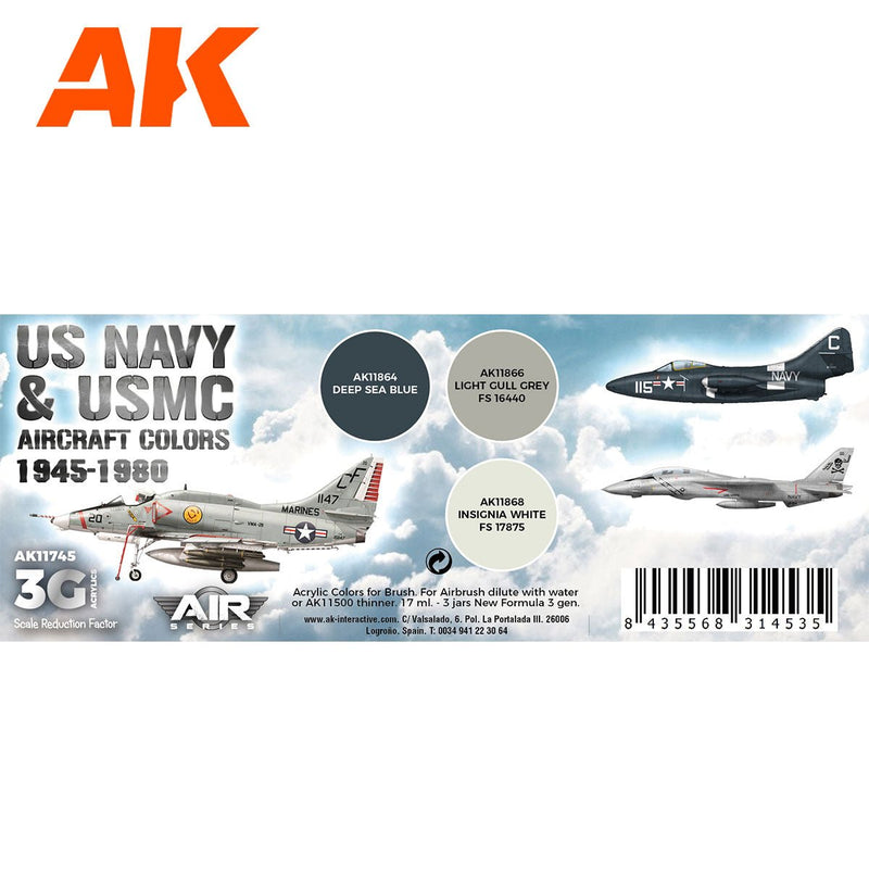 AK Interactive - US Navy & Usmc Aircraft Colors 1945-1980 Set 3G