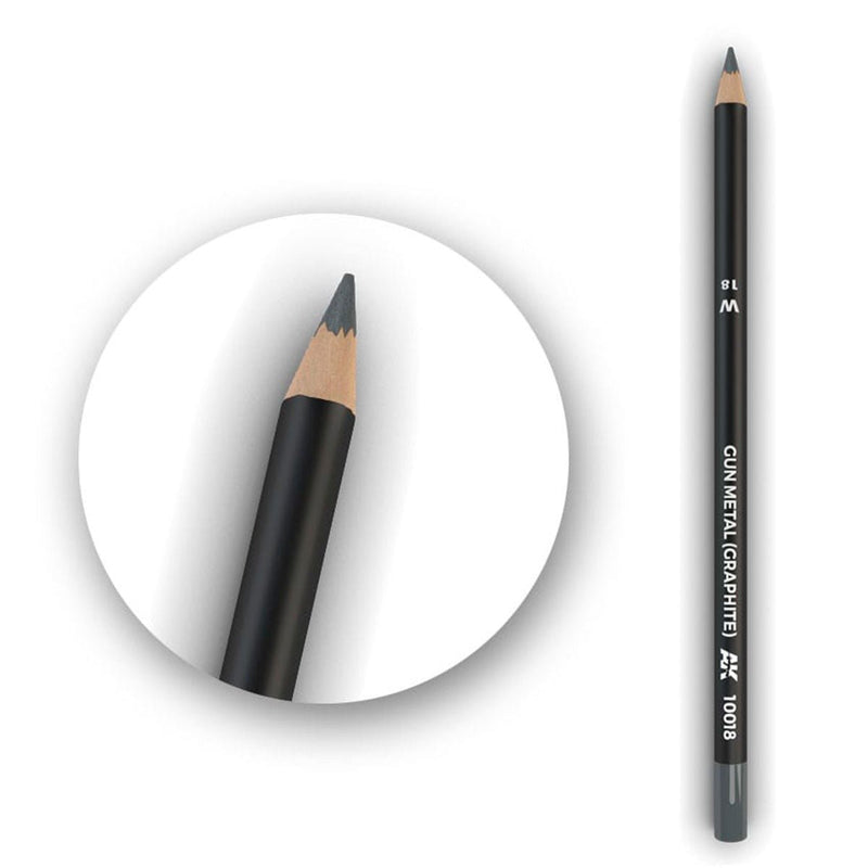 AK Interactive Watercolor Pencil Gun Metal (Graphite) AK10018