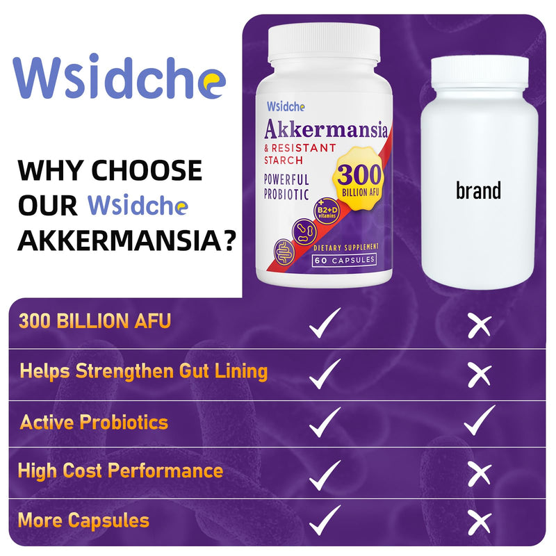 300B AFU Akkermansia Probiotic | GLP ONE Digestive & Immune Support | 60 Caps