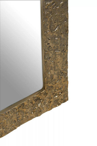 Textured Gold Finish Rectangular Wall Mirror | Akola