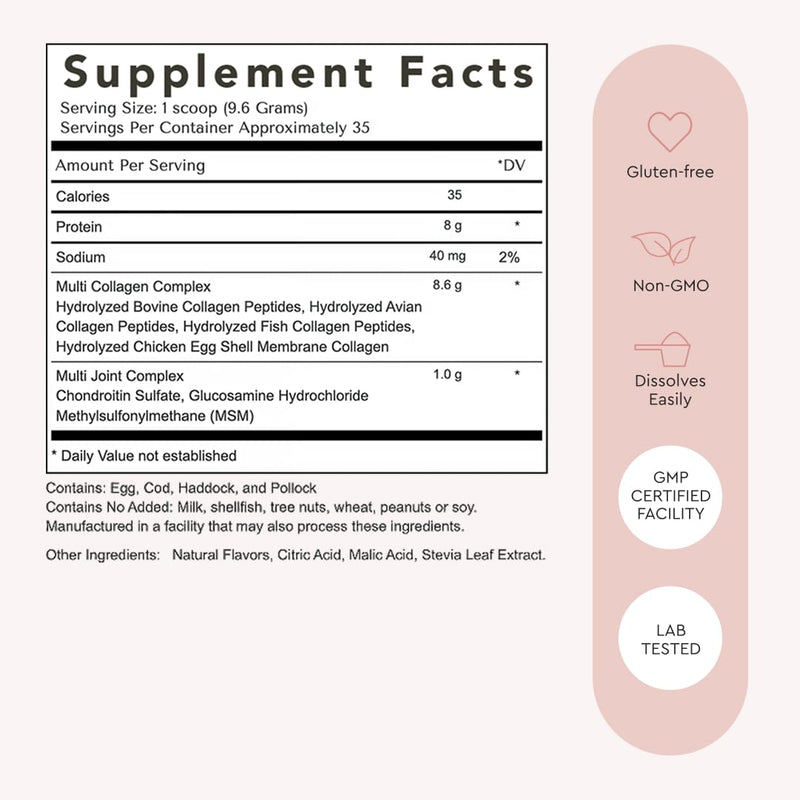 Alaya Naturals Multi Collagen Powder – Raspberry Lemonade (Type I-X)