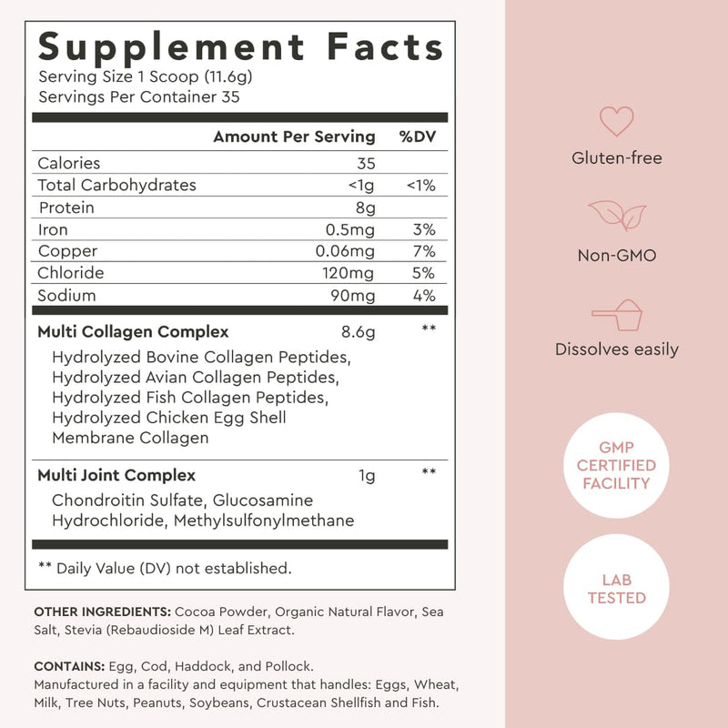Alaya Naturals Multi Collagen Powder – Chocolate (Type I–X) with MSM & GC
