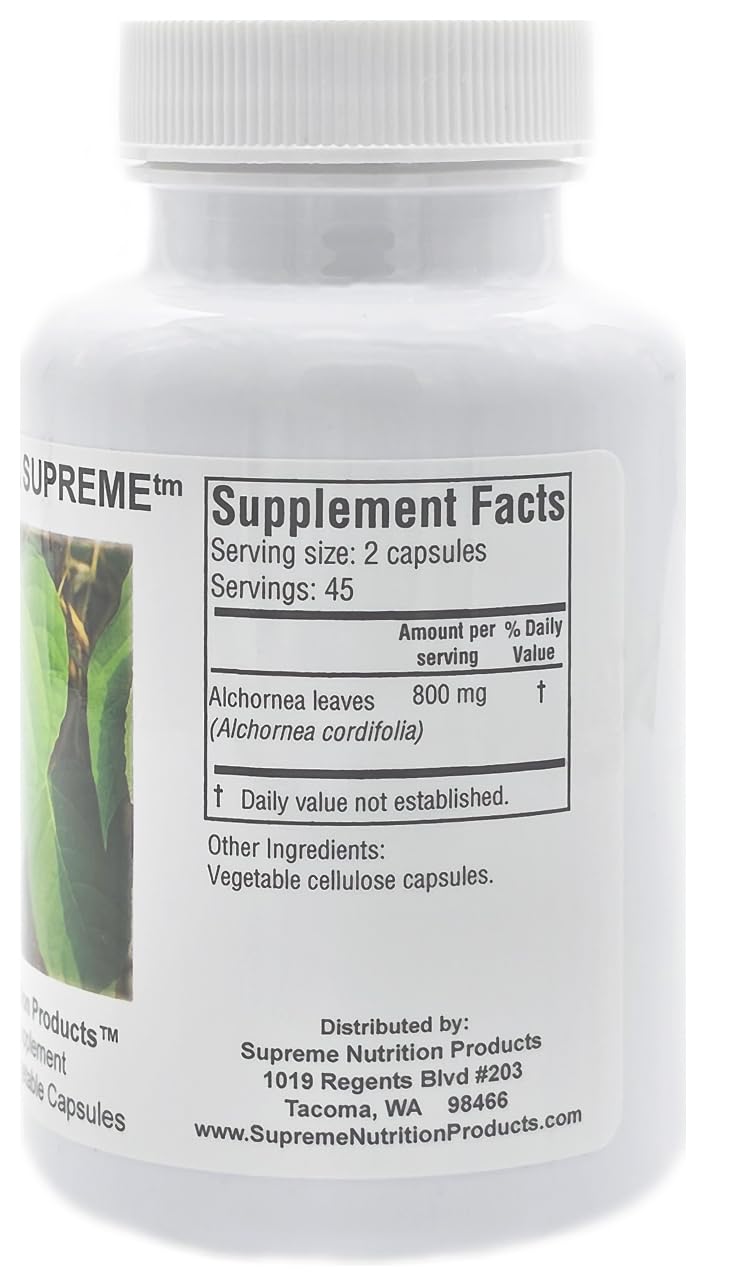 Supreme Nutrition Alchornea Supreme – 90 Pure Alchornea Leaf Vegetarian Capsules