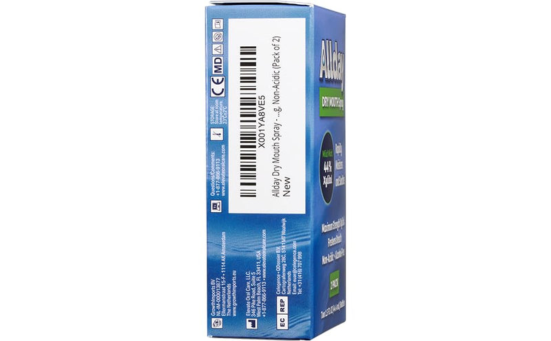 Allday Dry Mouth Spray - Maximum Strength Xylitol, Fast Acting, Non-Acidic (Pack of 2)