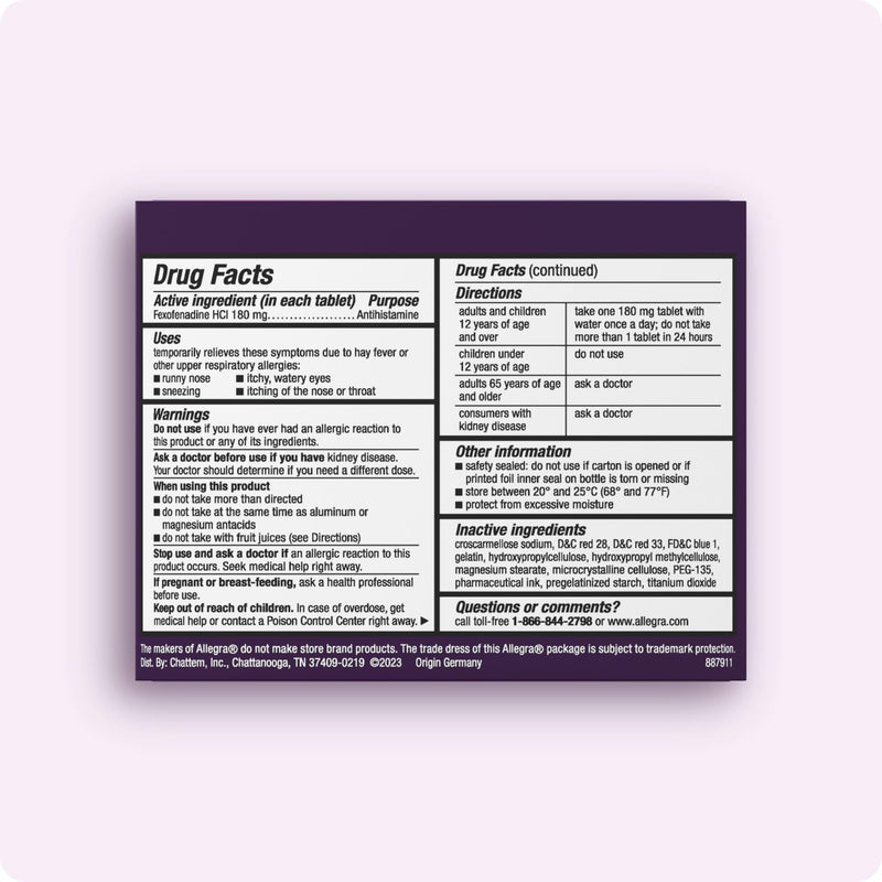 Allegra Adult 24-Hour Allergy Relief Gelcaps — Non-Drowsy 180 mg Fexofenadine HCI (60-Count)