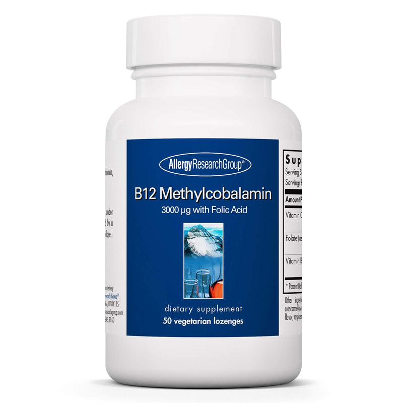 Allergy Research Group B12 Methylcobalamin – Vitamin B12 with Folate, 50 Lozenges