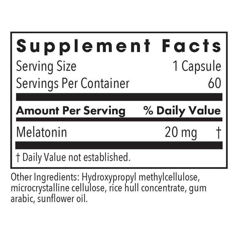 Allergy Research Group Melatonin 20mg - Extra Strength Sleep Aid (60 Count)