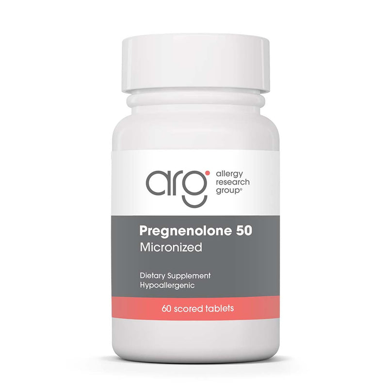 Allergy Research Group Pregnenolone Supplement 50mg - Hormone & Stress Support - Non-GMO Wild Yam, Micronized Lipid Matrix, Plant-Sourced - 60 Tablets