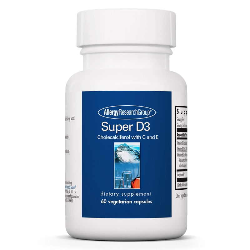 Allergy Research Group Super D3 – 2000 IU Vitamin D3, Bone & Immune Support | Vegetarian, Gluten Free - 60 Count