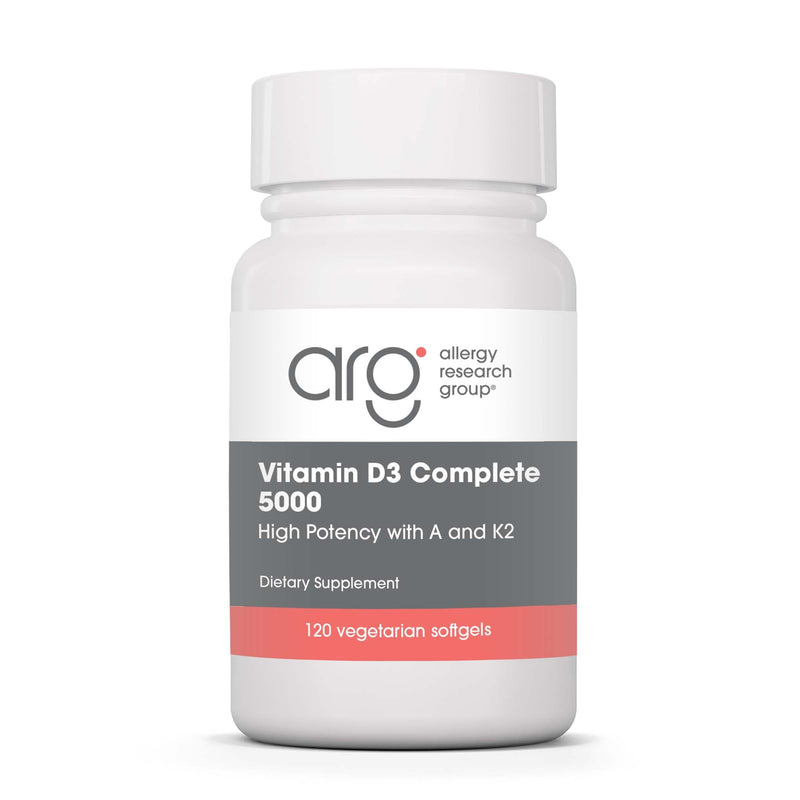 Allergy Research Group Vitamin D3 Complete 5000 IU – D3 & K2, Veggie Softgels, 120 Ct