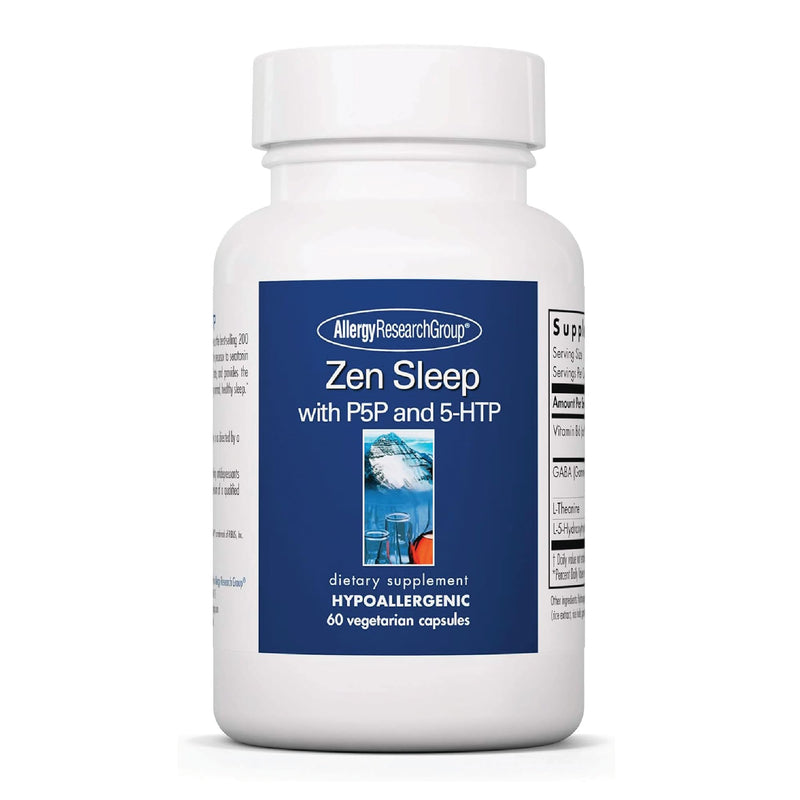 Allergy Research Group Zen Sleep – GABA L-Theanine Sleep Supplement with 5-HTP, P5P, and Vitamin B6 | 60 Vegetarian Capsules