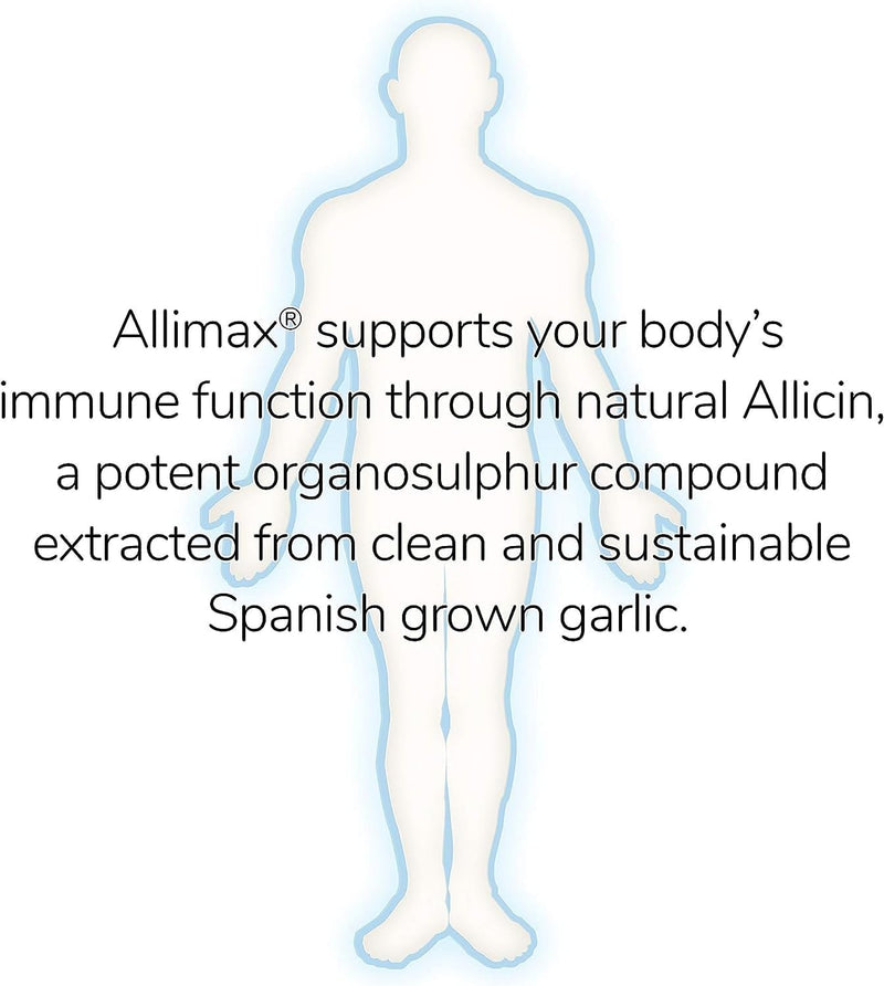ALLIMAX 180mg 90 Capsules | Stabilized Allicin Garlic for Immune Support