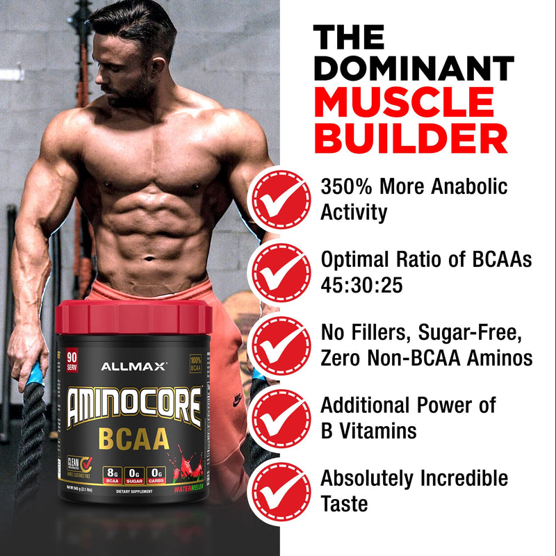 ALLMAX AMINOCORE BCAA Pineapple Mango – 945 g, 90 Servings, Sugar Free | No Fillers
