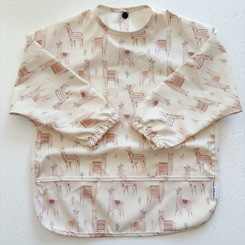 Long Sleeved Baby Bib - Alpacas