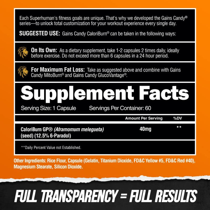ALPHA LION Gains Candy CaloriBurn – 60 Capsules for Fat Loss & Energy
