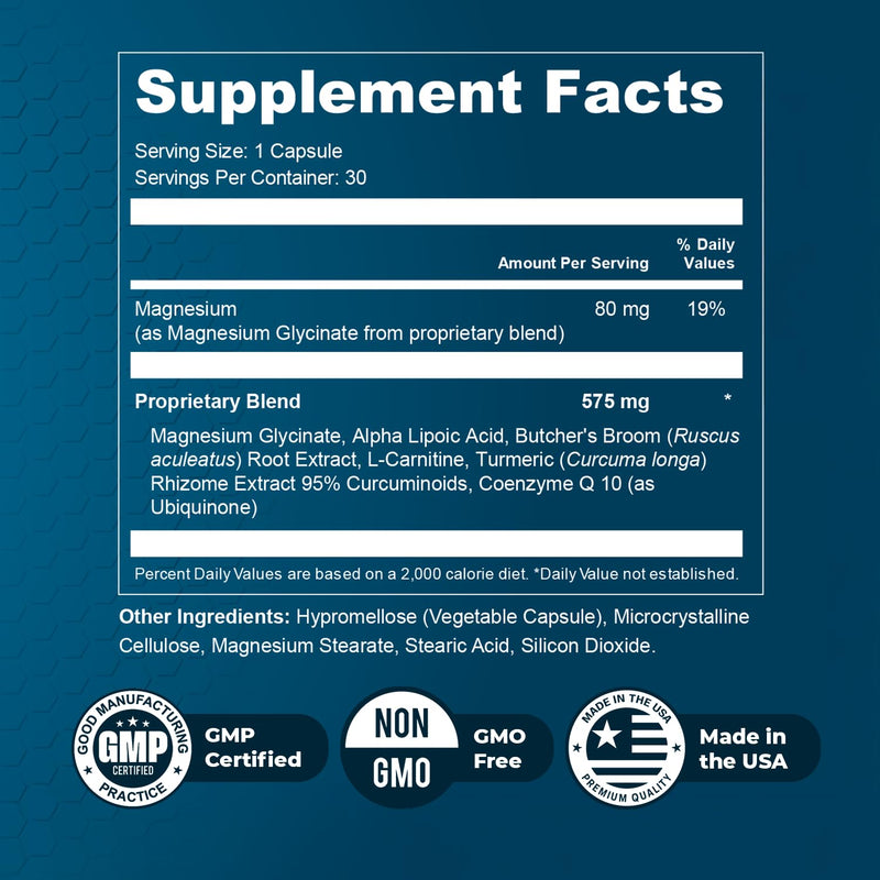 Nature’s NutriWave Alphacur – Natural Magnesium, Alpha Lipoic Acid, Turmeric & CoQ10 | Non-GMO, Made in USA, GMP-Certified