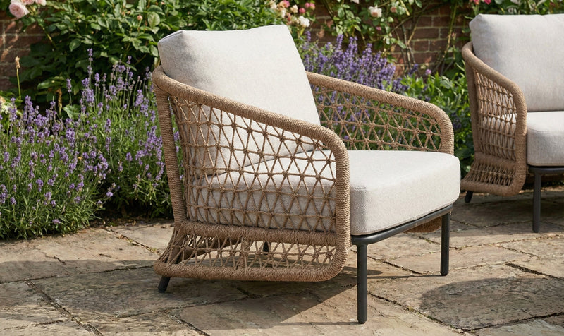 Peakdale Open Weave 2 Seater Sofa Set with Double Coffee Tables