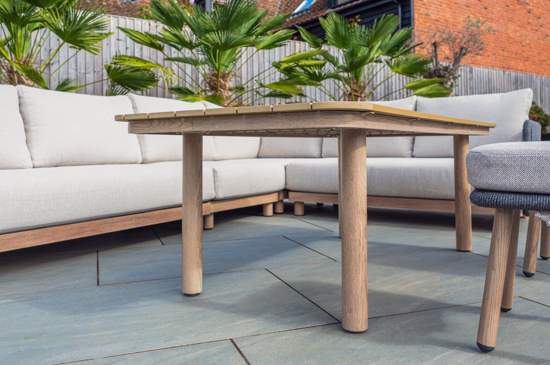 BUXTON -Rope Weave Corner Set with High Table and 2 Stools