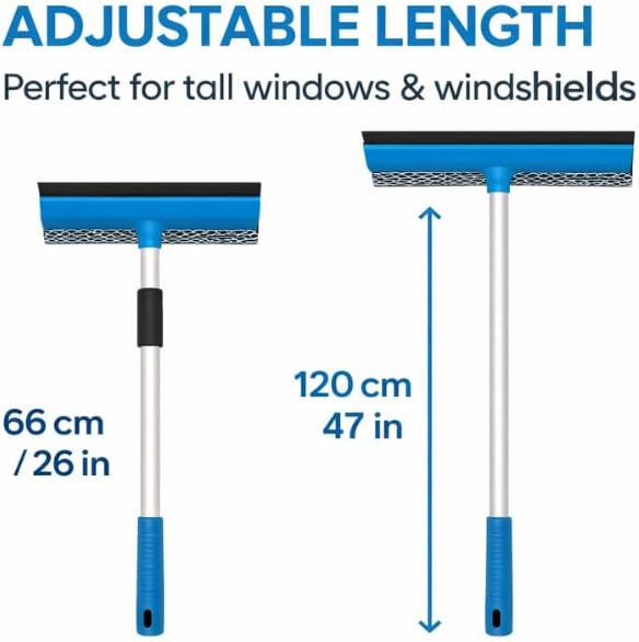 Telescopic Window Squeegee with Sponge & Rubber Blade 45–75cm