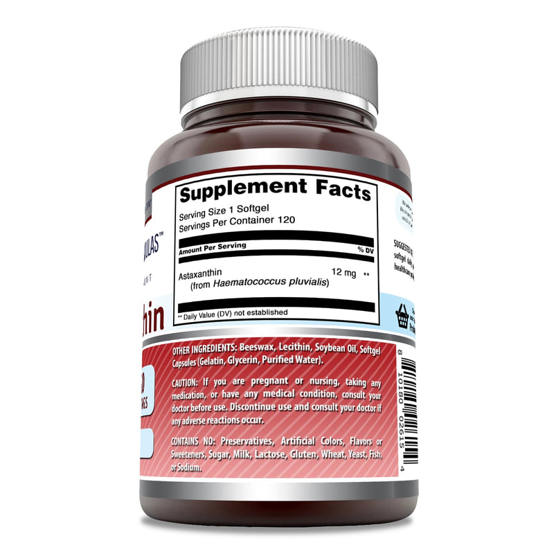 Amazing Formulas Astaxanthin 12mg Softgels - Non-GMO, Gluten Free (120 Count, 3-Pack)