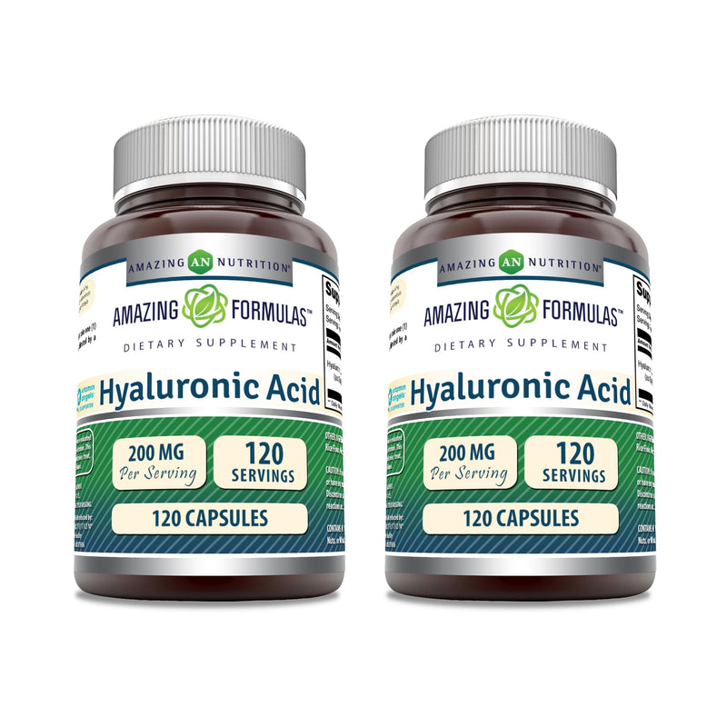 Amazing Formulas Hyaluronic Acid 200 mg – Non-GMO, Gluten Free, Made in USA (120 Count, 2 Pack)