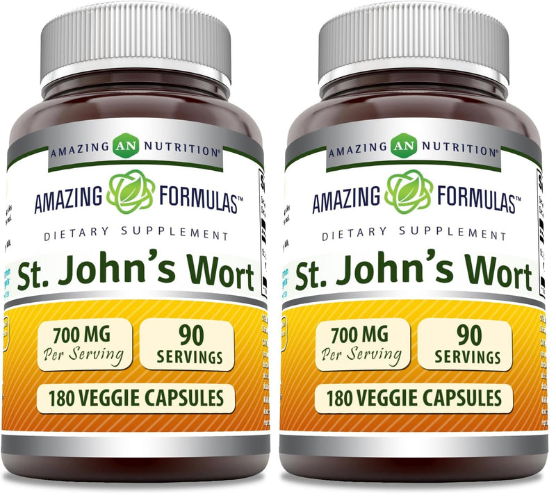 Amazing Formulas St. John's Wort Supplement – 700 mg per Serving | Veggie Capsules | Made in USA