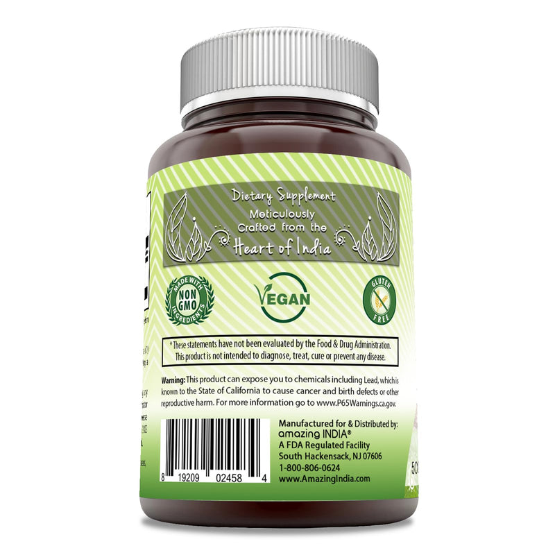 Amazing India Arjuna 500 Mg Supplement | Natural Arjuna Bark | Vegetarian Capsules | Non-GMO | Gluten-Free | Made in USA (1 Pack, 120 Count)