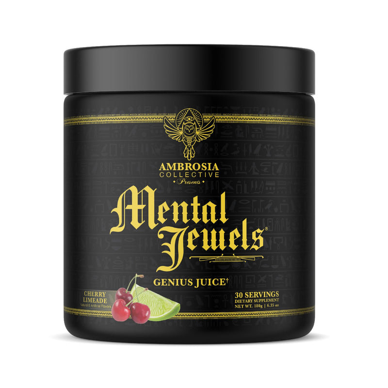 Ambrosia Mental Jewels Powder – Cognitive Enhancer, Cherry Limeade, 30 Servings
