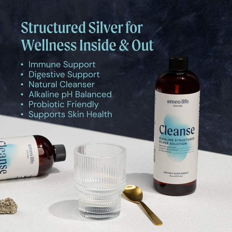 Ameo Life Colloidal Silver Liquid 30 PPM | Alkaline Silver Water for Immune Support & Gut Health | 16 oz