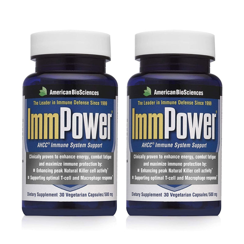 American BioSciences ImmPower | Enhanced Immune Support with AHCC | 2-Pack, 30 Vegetarian Capsules