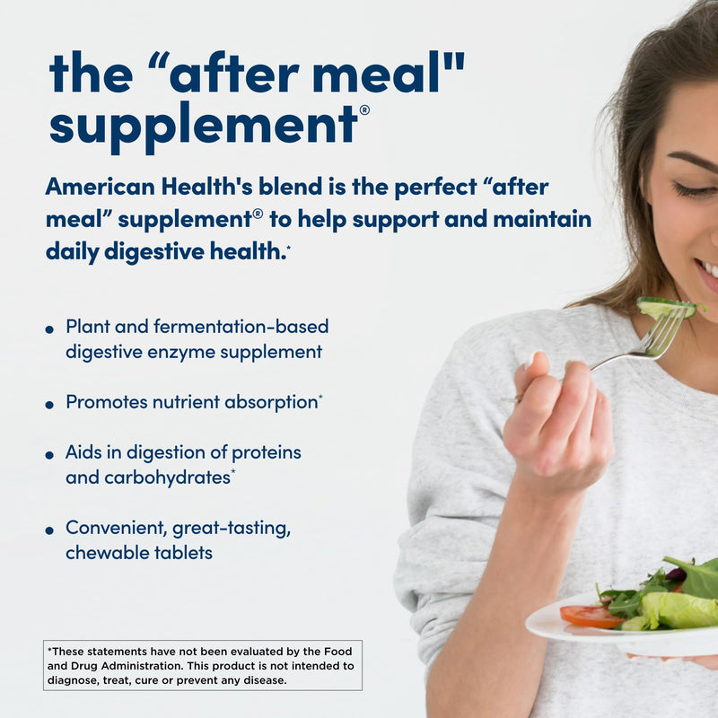 American Health Original Papaya Enzyme - 600 Chewable Tablets, Pack of 4 - After-Meal Digestive Support, Non-GMO, Vegan, 800 Total Servings